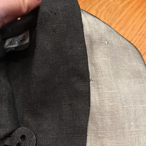 Vintage Alissa Linen Button Down Shirt Cardigan Geometric Asymmetrical Large - Picture 6 of 8